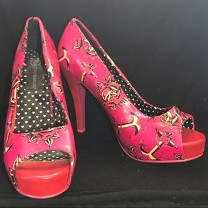 Iron Fist heels, pink anchors